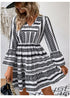 Vestido mini estampado bohemio de manga larga Hailey